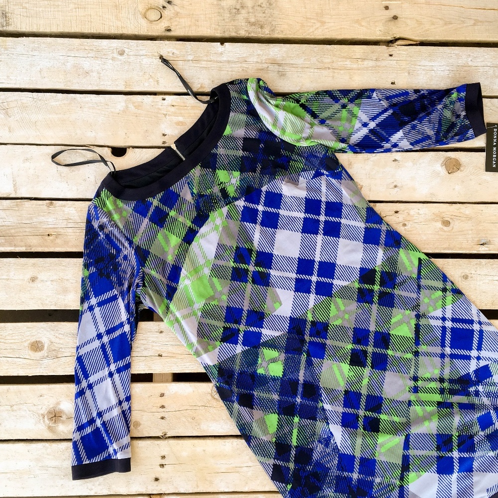 Donna Morgan Stitch Fix Geometric Blouson Dress 10 - Picture 3 of 6
